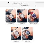 Guou 8093 Hong Kong Watch personality square Blu ray men's quartz watch Roman scale belt watch man's Watch Gift