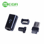 10pcs DIY Micro USB Male Plug Connectors Kit w/ Covers Black