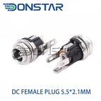 10pcs male and female DC Power plug 5.5*2.1MM 5.5*2.5MM 3.5*1.35MM 5.5*2.1 Jack Adapter Connector Plug Golden DC-022B DC-025M