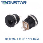 10pcs male and female DC Power plug 5.5*2.1MM 5.5*2.5MM 3.5*1.35MM 5.5*2.1 Jack Adapter Connector Plug Golden DC-022B DC-025M