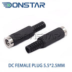 10pcs male and female DC Power plug 5.5*2.1MM 5.5*2.5MM 3.5*1.35MM 5.5*2.1 Jack Adapter Connector Plug Golden DC-022B DC-025M