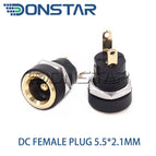 10pcs male and female DC Power plug 5.5*2.1MM 5.5*2.5MM 3.5*1.35MM 5.5*2.1 Jack Adapter Connector Plug Golden DC-022B DC-025M