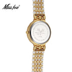 MISSFOX Watch for women fashion trend diamond pearl strap ladies quartz watch 2300/2180
