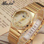 Missfox quartz watch Korean version diamond-encrusted fashion women's watch casual all-match fashion women's watch v280