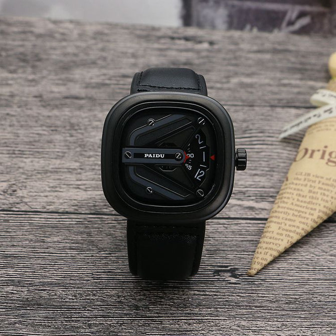 Punk Square Turntable Boys New Concept Watch Trendy Men's Fashion Watch All-Match Belt Quartz Watch Unicorn Watch 58991-2