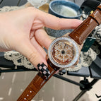 2023 New Ladies Watch Snowflake Hollow out See through Fashion Rotating Rhinestone Light Luxury Women's Watch 77023
