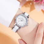 New Light Luxury Fashion Steel Band Butterfly Buckle Ceramic Ladies Watch Luminous Waterproof Watch Women K-8049L