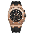 Kimsdun Men's Silicone strap Three Eyes Multifunctional Chronograph Waterproof Calendar Quartz Watch Fashion Men's Watch K-1224B