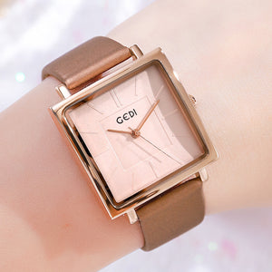 GEDI Women watch Retro Square Fashion Simple office lady business casual Waterproof Quartz lady Watch 21007