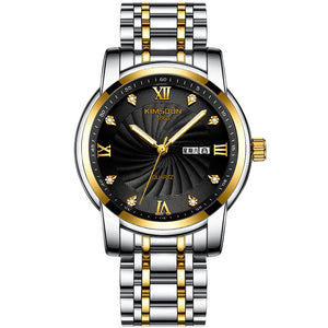KIMSDUN fashion diamond-studded luminous dual calendar watch men's waterproof student quartz men's watch K-1962B