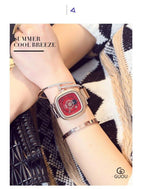 GUOU Watch Women Fashion Square Women's Watches Rose Gold Personality Calendar Stainless Steel Watches relogio feminino saat