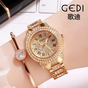 GEDI Women's watch INS diamond fashion beautiful party office lady quartz watch student watch 2945