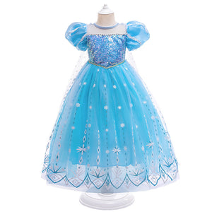 3-8 years Princess Dress for Kids Clothes Girl Anna Elsa Princess Children Summer Dress Frozen Princess Dress Baby Halloween Carnival Costume Children Cosplay Dress