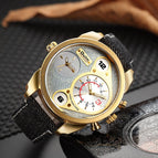 Oulm casual cowboy men's watch double time zone large dial men's quartz watch quartz watch HP9316