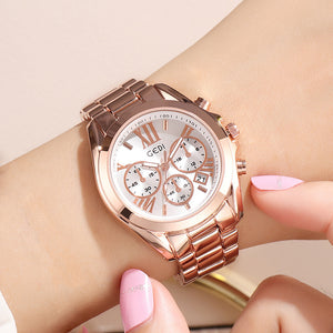 GEDI Women's watch steel strap fashion female waterproof calendar casual quartz watch  2986