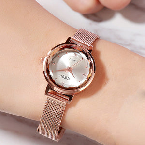 GEDI Women's watch small dial fashion simple retro bracelet think special waterproof elegant lady watch 6323