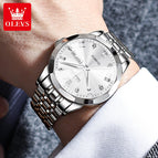 Olevs Watch for men double calendar vibrato fashion waterproof quartz men watch 9931