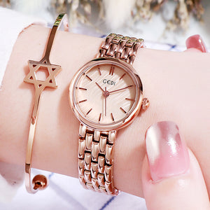 GEDI ultra-thin waterproof quartz ladies watch high-value small dial student all-match ladies watch 9556