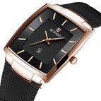 Reward Business Men's Watch Waterproof Calendar Men's Square Stainless Steel Mesh Strap Quartz Watch Second-class E-commerce Explosive RD62009M