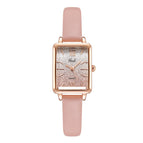 Gedi Women's Fashion Special Interest Light Luxury Creative Gradient Small Square Plate Student Belt Quartz women Watch 13033