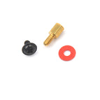 12Pcs/set 6.5mm 6-32-M3 Computer Golden Motherboard Riser+Silver Screws + Red Washers