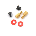 12Pcs/set 6.5mm 6-32-M3 Computer Golden Motherboard Riser+Silver Screws + Red Washers