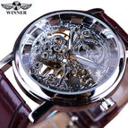 Winner Mechanical Watch Men's Fashion Casual Retro Roman Style Hollow-out Watch Manual Mechanical Watch SLZ11