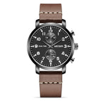 Megir Watch Men's Business Multifunction Chronograph Steel Belt Quartz men Watch 2160g