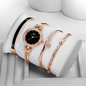Women's watch fashion four pieces quartz watch diamond elegant alloy watch set G-016J