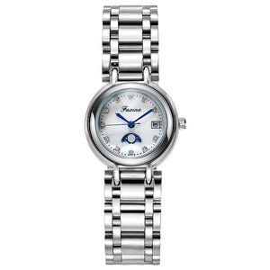 Women's Watch Steel Band Fashion Simple Shell Watch Women's Quartz Band Calendar Display Gifts for Lady