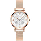 High-end Ladies Gypsophila Watch Rose Gold Butterfly Buckle Steel Band Student Waterproof Women's Watch H7105
