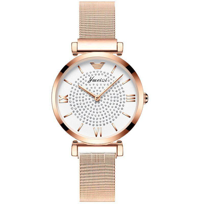 High-end Ladies Gypsophila Watch Rose Gold Butterfly Buckle Steel Band Student Waterproof Women's Watch H7105