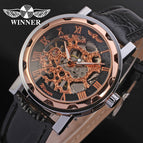 Winner Men's Fashion Roman Numerals Hollow Retro Belt manual mechanical men causal Watch SLZ37