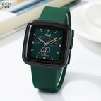 Gedi 51065 style square simple leisure silicon tape large dial fashion student quartz watch female
