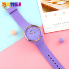 SKMEI casual simple ladies watch round scale double calendar watch elegant female student quartz watch