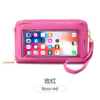 Touch screen mobile phone bag female diagonal RFID anti-theft brush multi-function shoulder transparent mini small bag wallet mobile phone bag SJ623