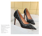 1938-1 Ladies shoes super high-heeled shallow pointy high-heeled shoes women's shoes office lady single shoes
