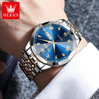 Olevs Watch for men double calendar vibrato fashion waterproof quartz men watch 9931