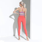 2023 Spring and Summer New Ethnic Print Yoga Suit Women's Professional Training Fitness Running Two-Piece Suit TZ-221119