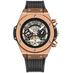 KIMSDUN lether Tourbillon Automatic Mechanical Watch Waterproof Luminous Business Men's casual Watch K-718D