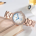 WWOOR 8854 women Watch Colorful Glass Trendy Ladies Watches Diamond Quartz Watrproof Watch