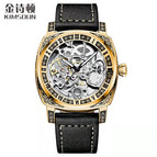Kimsdun men's watch New Double Sided Hollow Fully Automatic Mechanical Retro Carved Luminous Men's Watch K-2192A