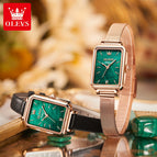 OLEVS Fashion Casual Women Quartz Watch Girl Wristwatch Waterproof Import Movement Watch small green table lady watch casual