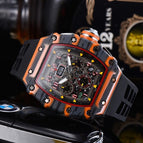 Watch for men Fashion Hollowed-out Barrel Quartz Watch Richard Six-Pin Walking Seconds Sports Casual Men's Watch 1035