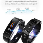 C6T Smart Watch Measuring Body Temperature Heart Rate Blood Pressure Blood Oxygen Sleep Monitoring USB Charging IP67 Sports Smart Bracelet