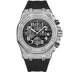 KIMSDUN Gypsophila watch men's diamond multi-function three-eye chronograph waterproof quartz watch men's watch K-1225B
