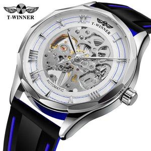 New Winner European American Style Men's Fashion Casual Simple Hollow Manual Manipulator Watch SLZg122