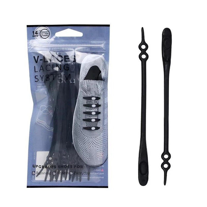 14pcs/lot Silicone ShoeLaces No Tie Shoe Laces Elastic Sneakers Shoelaces Kids Adult Shoe Strings Rubber Shoelaces