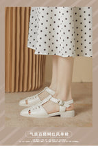 Sandals women's 2022 summer new back empty sandals women's thick heels all-match small fragrant wind one word buckle sandals women 2633-2