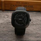 Punk Square Turntable Boys Watch Trendy Men's Turntable Fashion Clock All-Match Belt Quartz Watch 58991
